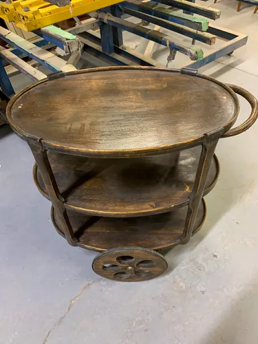 Brass and wood cart, restored