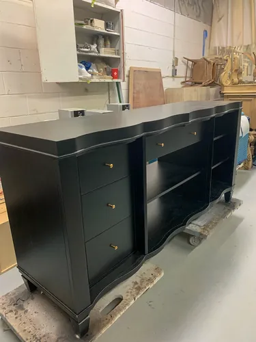 Dresser refinished in charcoal
