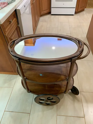 Round side table, glass top